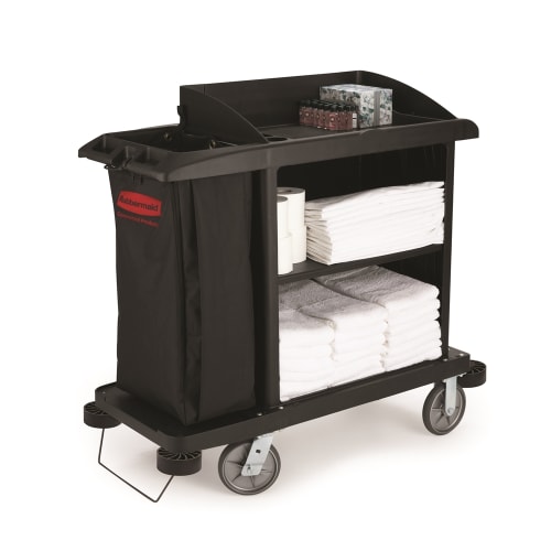 Rubbermaid Executive Compact Housekeeping Cart, Traditional, Black